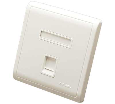 Digisol Channel SCS Face Plate, Two Piece, Single Port, Modular Straight Shuttered