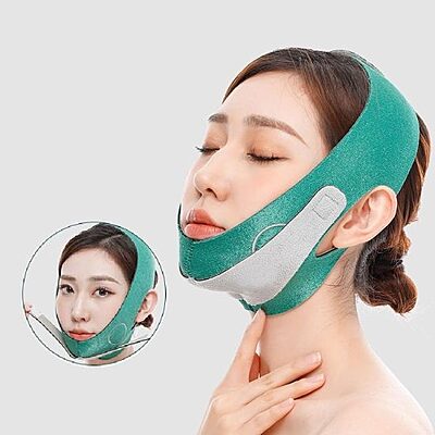 V Shape Face Slimming Strap Men & Women Pack of 1 (Colour: Green)