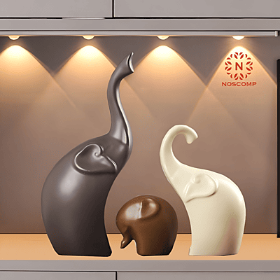 A family of three Elephants