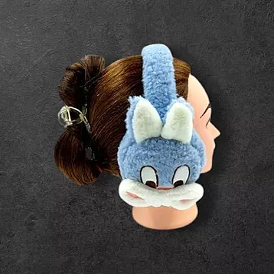 Cute Blue Bunny Earmuff Headband | Warm & Stylish Winter Ear Warmer