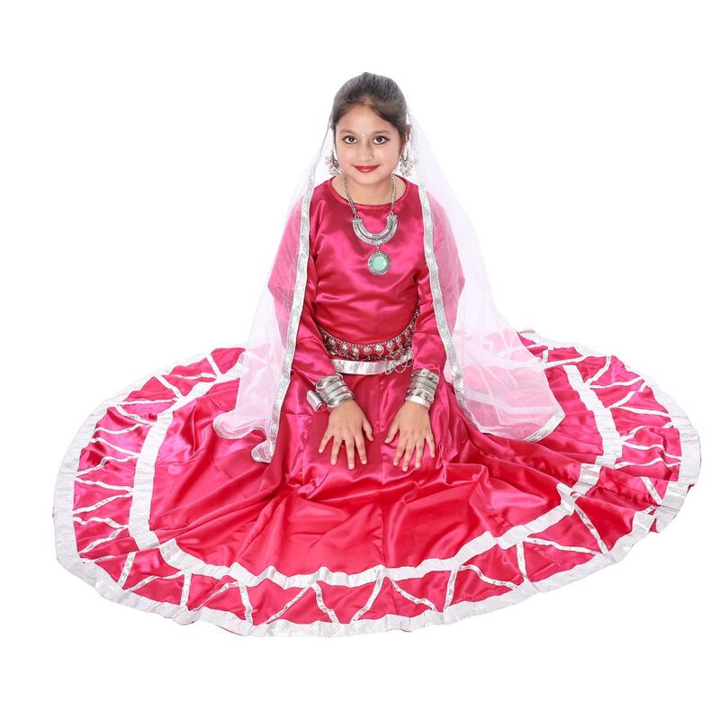 Fancy Dress Lehenga Magenta With White Dupatta