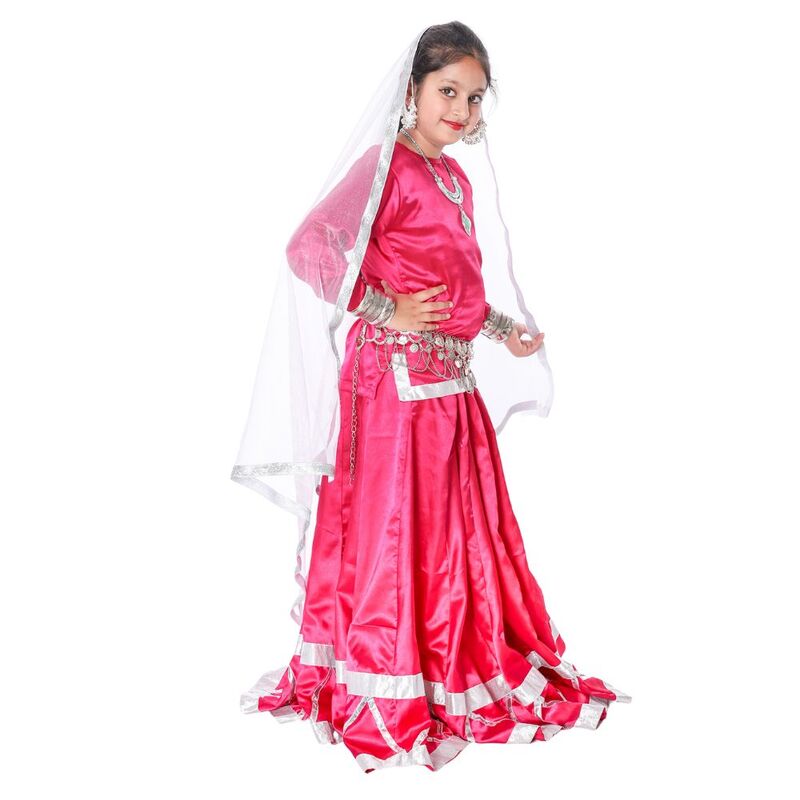 Fancy Dress Lehenga Magenta With White Dupatta