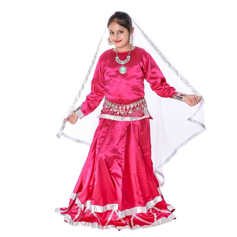Fancy Dress Lehenga Magenta With White Dupatta Fancy Dress Lehenga Magenta With White Dupatta