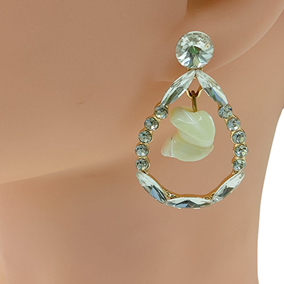 Fancy White Conch Drop Earrings