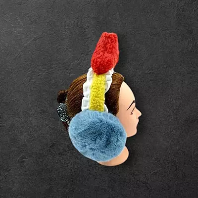 Colorful Plush Earmuff Headband | Fun Winter Ear Warmers with Knitted Top