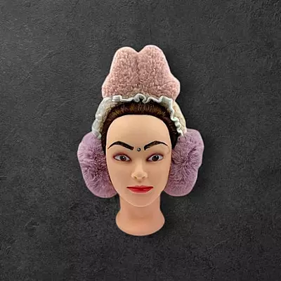 Colorful Plush Earmuff Headband | Fun Winter Ear Warmers with Knitted Top