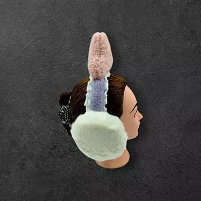 Colorful Plush Earmuff Headband | Fun Winter Ear Warmers with Knitted Top