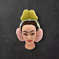 Colorful Plush Earmuff Headband | Fun Winter Ear Warmers with Knitted Top