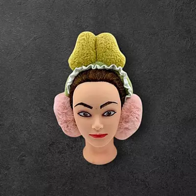 Colorful Plush Earmuff Headband | Fun Winter Ear Warmers with Knitted Top