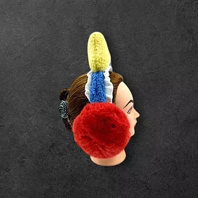 Colorful Plush Earmuff Headband | Fun Winter Ear Warmers with Knitted Top