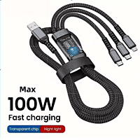 Zigdeal Fast Charging 3 in 1 Data Cable – Type-C, Micro USB & Lightning | Durable Sync Cable