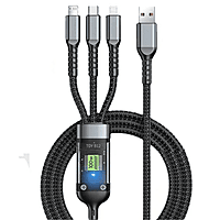 Zigdeal Fast Charging 3 in 1 Data Cable – Type-C, Micro USB & Lightning | Durable Sync Cable