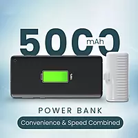 Portronics Power Pebble – 10000mAh 22W Ultra Slim Power Bank (White)