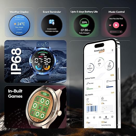 Fastrack Jupitor R2 Smart Watch, 1.38” (3.50 cm)TFT Display, 240 * 240 Pixel Resolution, SingleSync BT Calling, AI Voice Assistant, 100+ Sports Modes & Smartwatch Faces,Upto 5 Day Battery, IP68 (Beige Fastrack Jupitor R2 Smart Watch, 1.38” (3.50 cm)TFT Display, 240 * 240 Pixel Resolution, SingleSync BT Calling, AI Voice Assistant, 100+ Sports Modes & Smartwatch Faces,Upto 5 Day Battery, IP68 (Beige