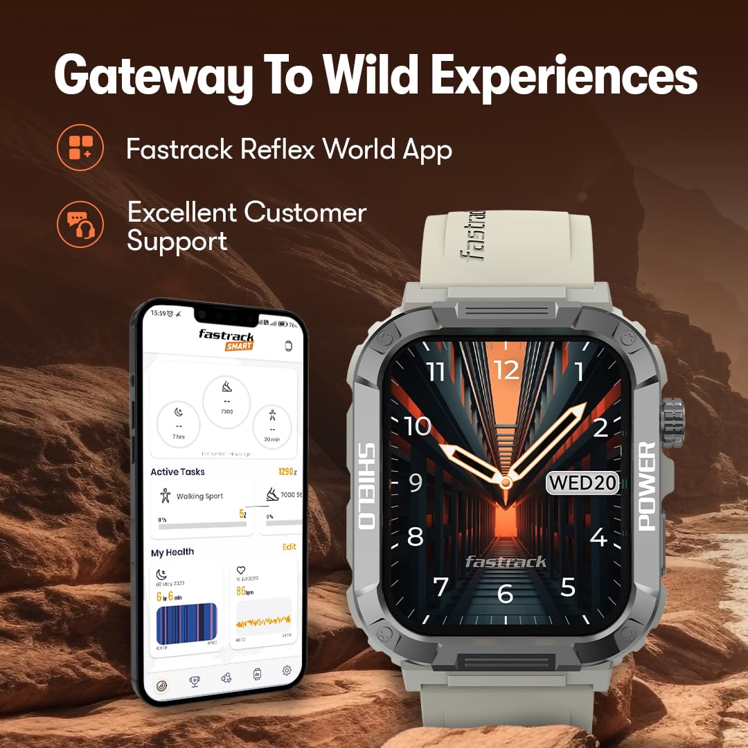 Fastrack Limitless Valor Rugged Smartwatch (4.85cm) 1.91" UltraVU Display, BT Calling, 100+ Sports Modes Fastrack Limitless Valor Rugged Smartwatch (4.85cm) 1.91" UltraVU Display, BT Calling, 100+ Sports Modes