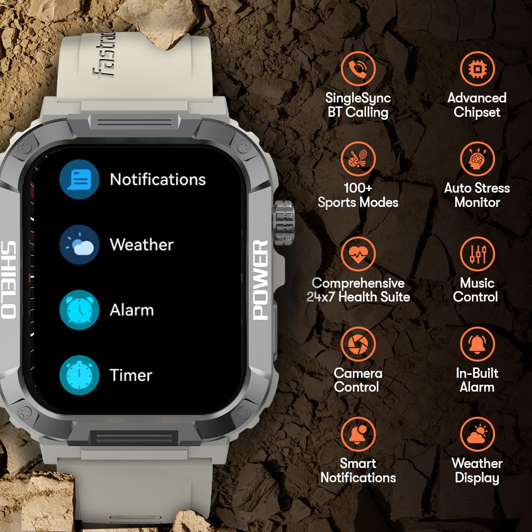 Fastrack Limitless Valor Rugged Smartwatch (4.85cm) 1.91" UltraVU Display, BT Calling, 100+ Sports Modes Fastrack Limitless Valor Rugged Smartwatch (4.85cm) 1.91" UltraVU Display, BT Calling, 100+ Sports Modes