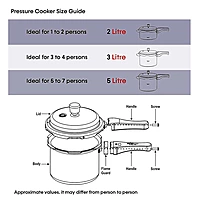 Onions Stainless Steel Pressure Cooker | Heavy Gauge Outer Lid Cooker | Durable Mirror Finish