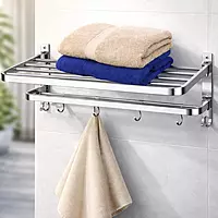 Dual Foldable Stainless Steel Towel Rack (24 Inches)