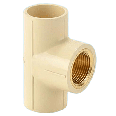 Female Threaded Tee (Brass), 40*15mm, 1-1/4*1/2(Inch), Life Line C-PVC Hot and Cold Water System 