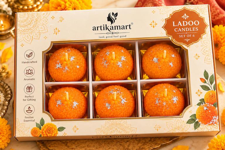 Diwali Candle - Mithai Sweets - Ladoo - 6pc