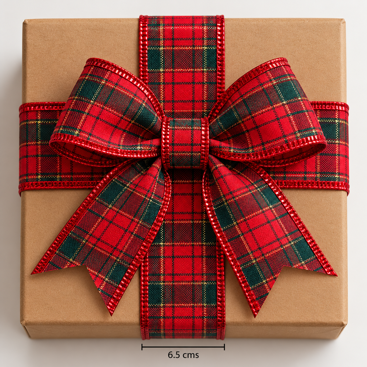 Plaid Red with Green & Gold Burlap Ribbbon