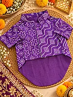 Purple Bandhani Kurta - Rangoli for dogs and cats
