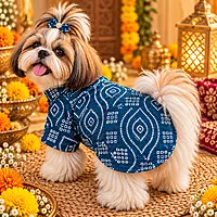 Blue Bandhani Kurta — Neel for Dogs and Cats