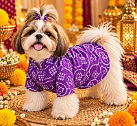 Purple Bandhani Kurta - Rangoli for dogs and cats