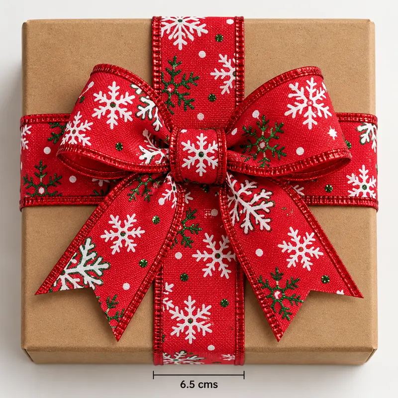 Crimson Snowflake Burlap Ribbon