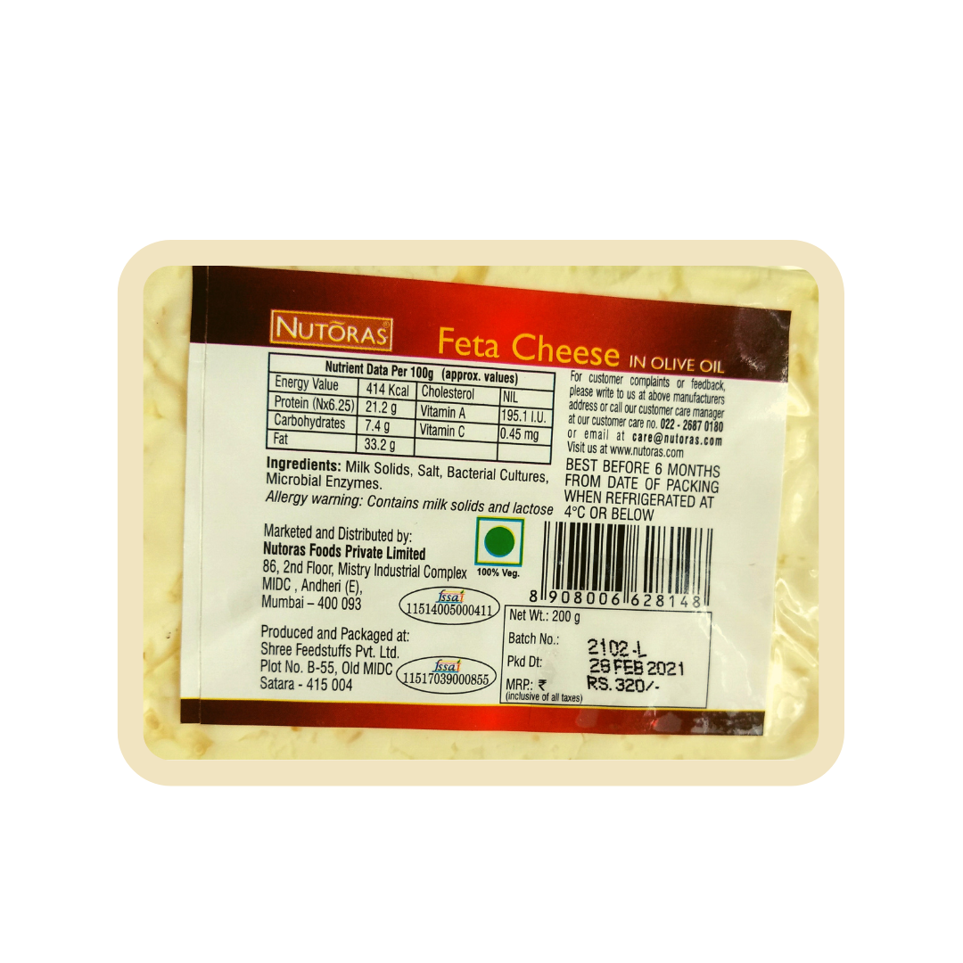 Nutoras Cheese Feta with Olive Oil (Block) 200g Nutoras Cheese Feta with Olive Oil (Block) 200g