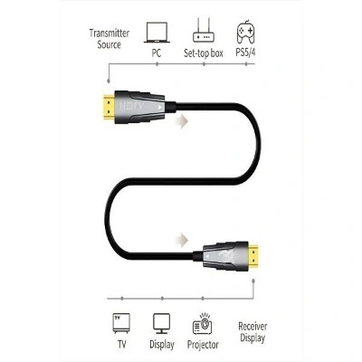 Fiber Optic HDMI Cable with Gold plated Connectors , 2.0/2.1 48Gbps ultra High-Speed Cable (Grey) Fiber Optic HDMI Cable with Gold plated Connectors , 2.0/2.1 48Gbps ultra High-Speed Cable (Grey)