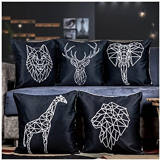 Figures Digital Printed Cushion Cover Set of 5 - 21 Figures Digital Printed Cushion Cover Set of 5 - 21