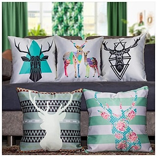 Figures Digital Printed Cushion Cover Set of 5 - 22 Figures Digital Printed Cushion Cover Set of 5 - 22