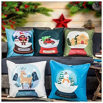 Figures Digital Printed Cushion Cover Set of 5 - 24 Figures Digital Printed Cushion Cover Set of 5 - 24