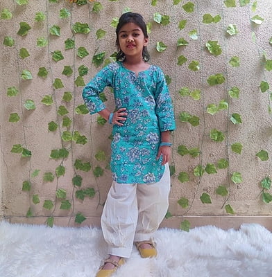 Fine Block Printed Soft Cotton Kurti Afghani Set Catalogue 1-Rama-1 Fine Block Printed Soft Cotton Kurti Afghani Set Catalogue 1-Rama-1