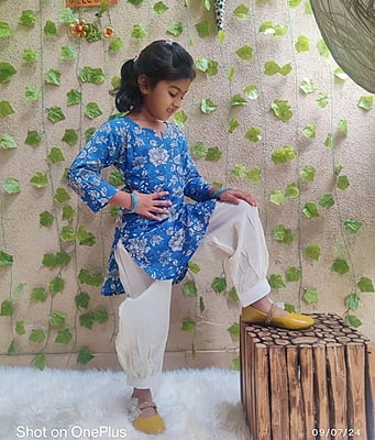 Fine Block Printed Soft Cotton Kurti Afghani Set Catalogue 1-RoyalBlue-3 Fine Block Printed Soft Cotton Kurti Afghani Set Catalogue 1-RoyalBlue-3