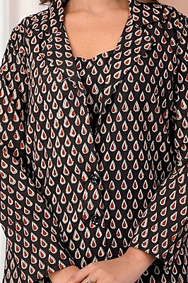 Fine Cotton Block Printed Co-Ord Set-Black-2 Fine Cotton Block Printed Co-Ord Set-Black-2