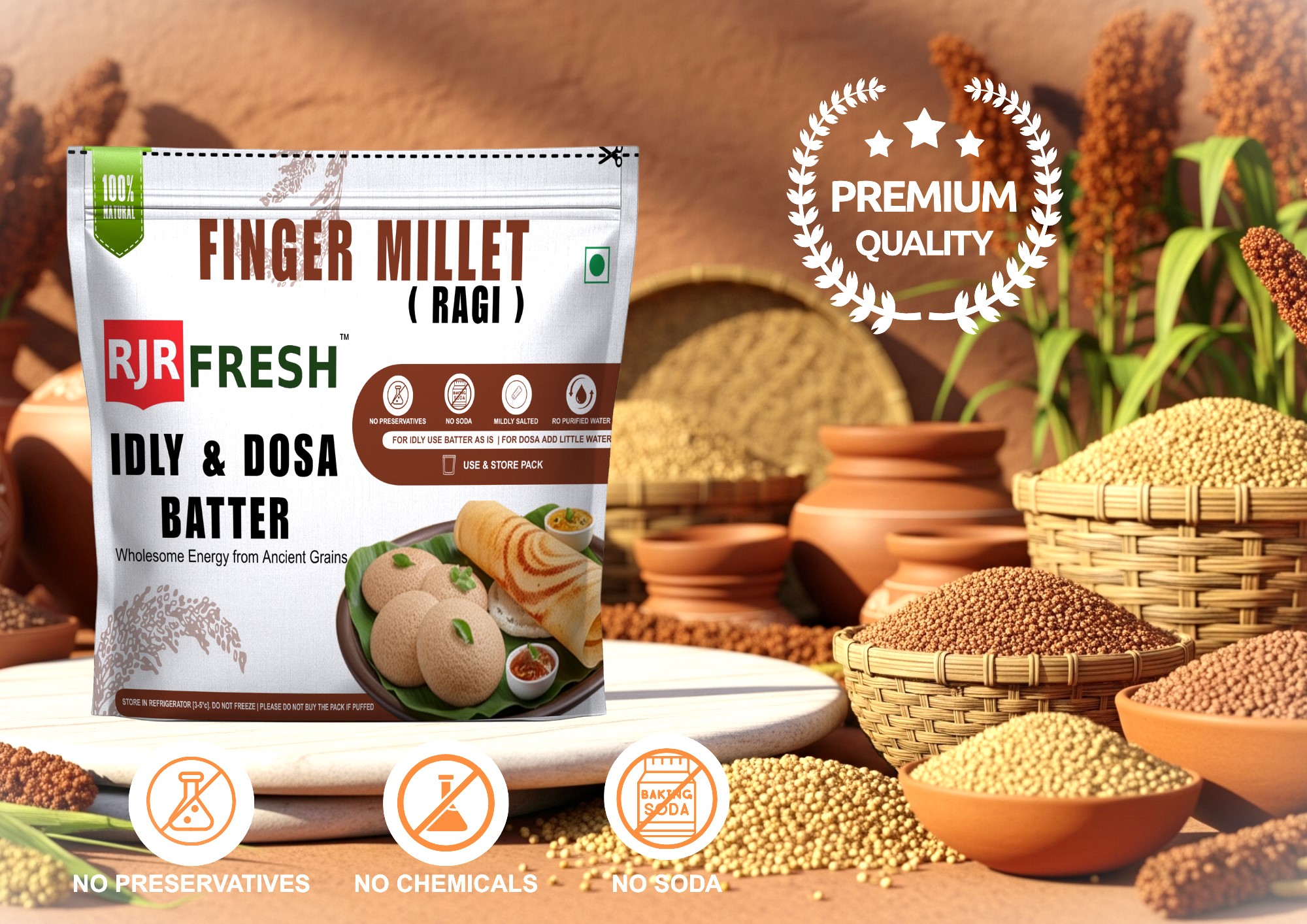Finger Millet (Ragi/రాగి) Idly & Dosa Batter Finger Millet (Ragi/రాగి) Idly & Dosa Batter