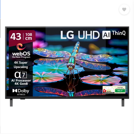 LG AI TV UA8200 108 cm (43 inch) Ultra HD (4K) LED Smart WebOS TV 2025