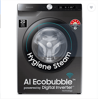 Samsung 8 kg Fully Automatic Front Load Washing Machine with In-built Heater Black, Grey Samsung 8 kg Fully Automatic Front Load Washing Machine with In-built Heater Black, Grey