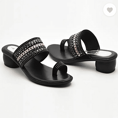 Women Heels Sandal (Black , 8) Women Heels Sandal (Black , 8)