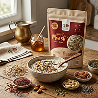 Wheat Muesli with 55% Premium Nuts & Seeds – High Protein, High Fiber Breakfast