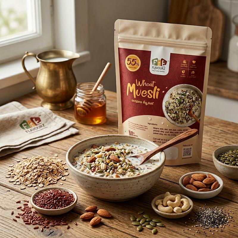 Wheat Muesli with 55% Premium Nuts & Seeds – High Protein, High Fiber Breakfast
