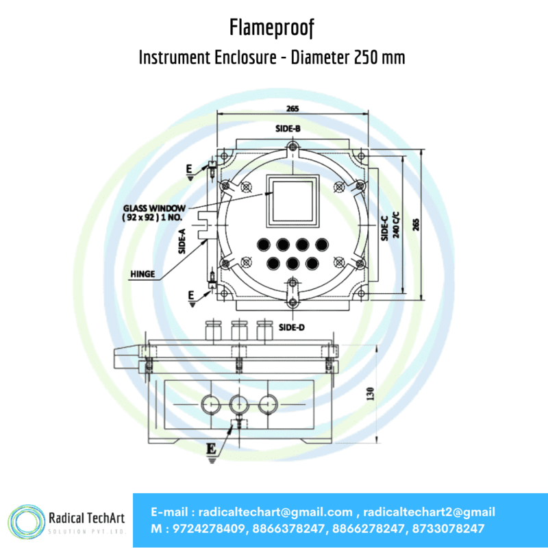 Flameproof Instrument Enclosure - Diameter 250 mm