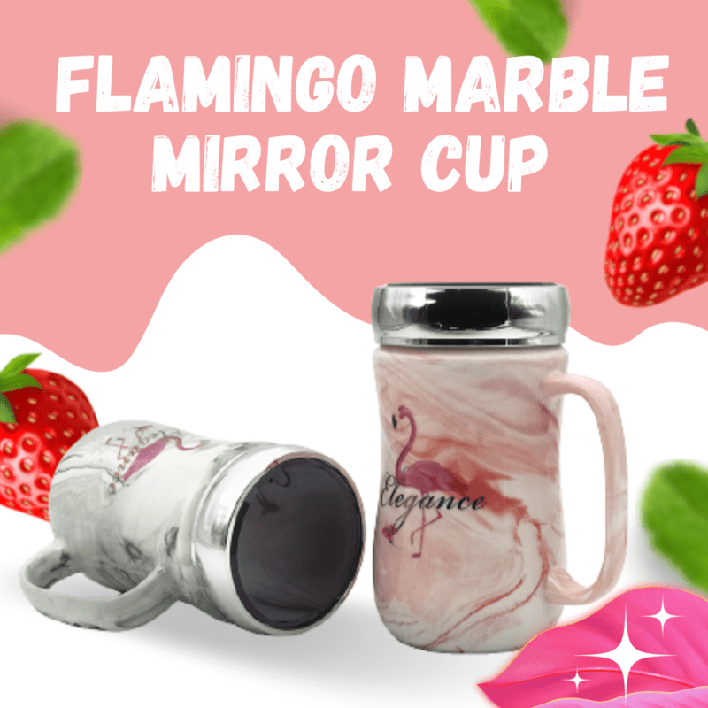 Flamingo Marble Mirror Cup Flamingo Marble Mirror Cup