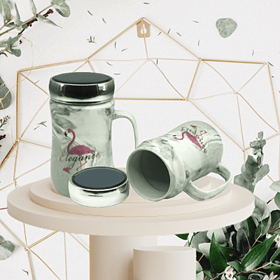 Flamingo Marble Mirror Cup Flamingo Marble Mirror Cup