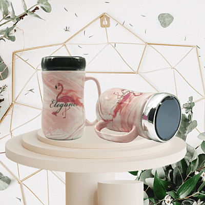 Flamingo Marble Mirror Cup Flamingo Marble Mirror Cup