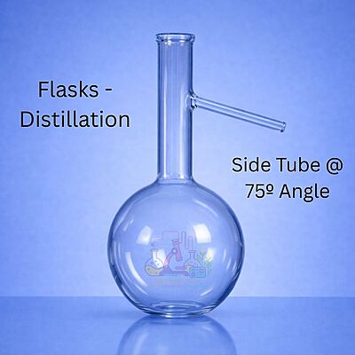 Flasks - Distillation with side tube at 75º angle