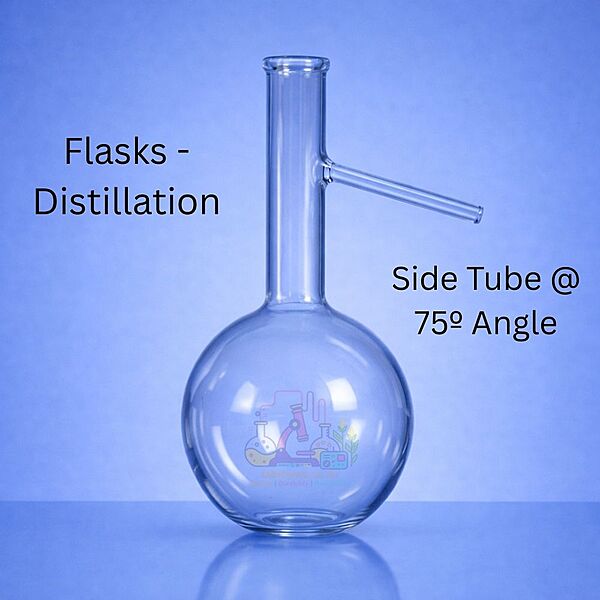 Flasks - Distillation with side tube at 75º angle