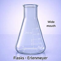 Flasks - Erlenmeyer - CLEAR - Wide mouth